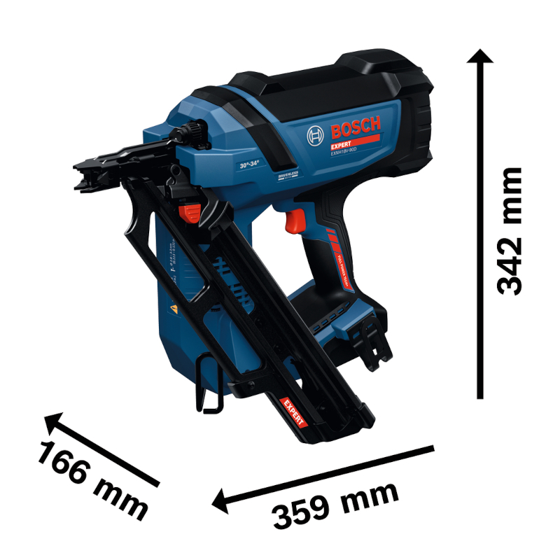 Bosch Expert - Akumulatorski pištolj za eksere EXPERT EXNH18V-90D sa baterijama 18V 8Ah i punjačem - EXNH18V-90D + EXBA18V-80 + EXA